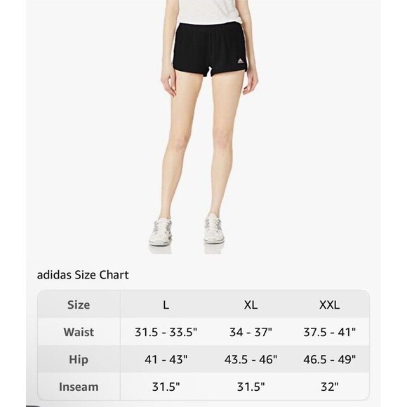 adidas Women's Pacer 3-stripes Woven Shorts - Black/ Clear Pink XL New With Tags - Picture 5 of 5